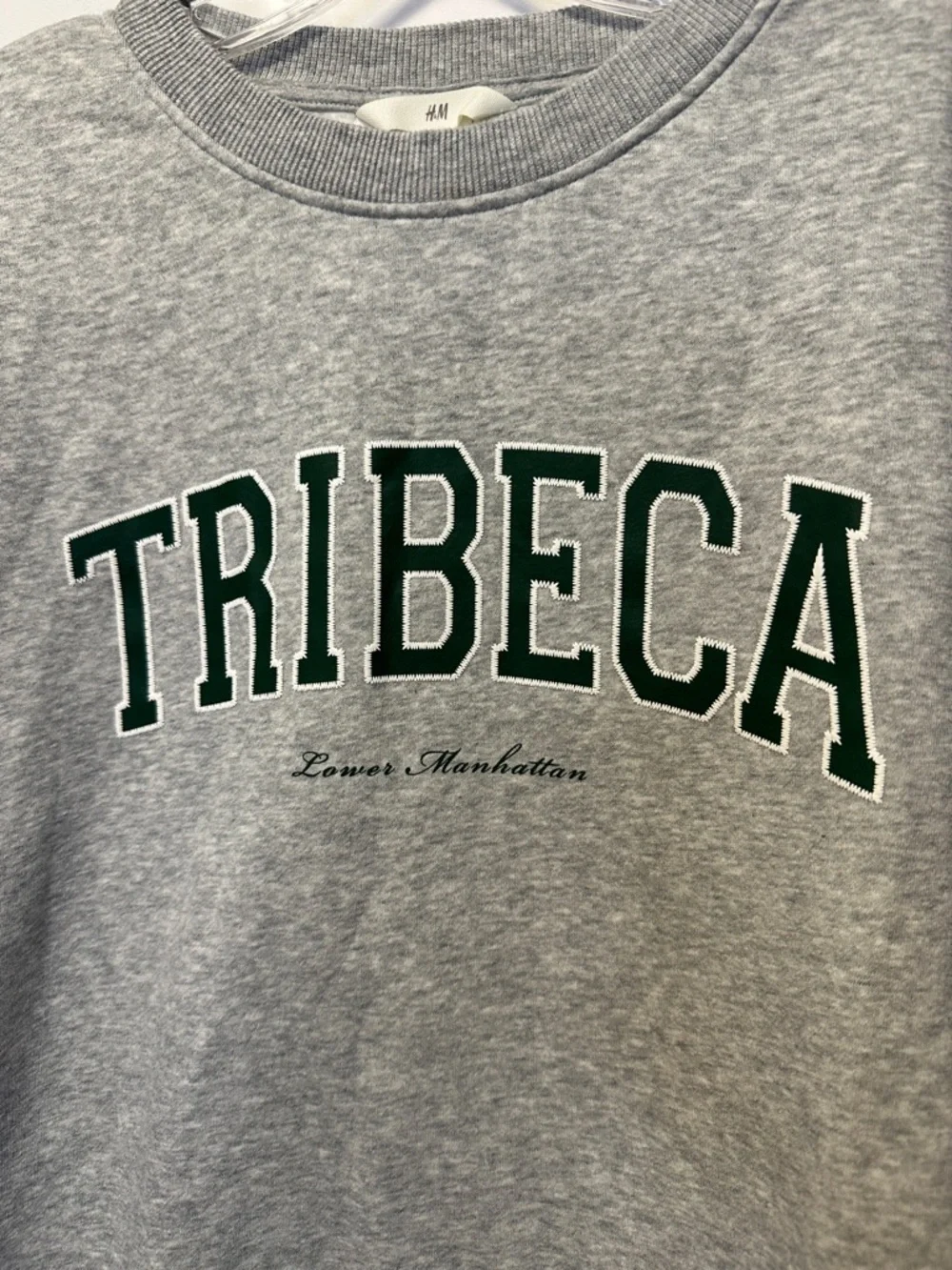 H&M Tribeca Graphic Oversized Crewneck Sweatshirt with Green Lettering - Picture 4 of 7